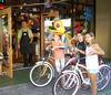 Local girls ride down to check out the Grand Opening of Powell's Chico!
