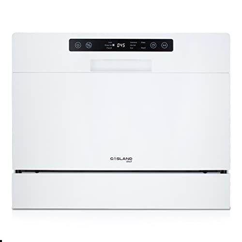 Compact Countertop Dishwasher, GASLAND Chef DW106W Portable Dishwasher with Air Dry Function, Dishwasher with 6 Place Setting and Silverware Basket for Apartment, Dorm and RV, White Compact Countertop Dishwasher, GASLAND Chef DW106W Portable Dishwasher with Air Dry Function, Dishwasher with 6 Place Setting and Silverware Basket for Apartment, Dorm and RV, White