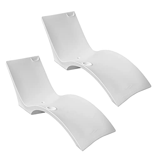Floating Luxuries Kai Shelf Lounger, in-Pool, Use in Pools with Shelves Up to 9 Inches Deep, Built-in Drink and Phone Holders, Set of 2 in-Pool Chaise Lounge Chairs, Arctic White Floating Luxuries Kai Shelf Lounger, in-Pool, Use in Pools with Shelves Up to 9 Inches Deep, Built-in Drink and Phone Holders, Set of 2 in-Pool Chaise Lounge Chairs, Arctic White