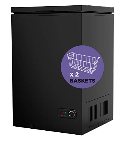 Northair 3.5 Cu Ft Chest Freezer - 2 Removable Baskets - Quiet Compact Freezer - 7 Temperature Settings - Black Northair 3.5 Cu Ft Chest Freezer - 2 Removable Baskets - Quiet Compact Freezer - 7 Temperature Settings - Black