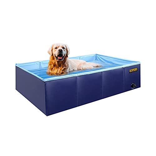 KOPEKS Outdoor Rectangular Swimming Pool Bathing Tub - Portable Foldable - Large - 43" x 27" - Blue,KPS-1084 KOPEKS Outdoor Rectangular Swimming Pool Bathing Tub - Portable Foldable - Large - 43" x 27" - Blue,KPS-1084