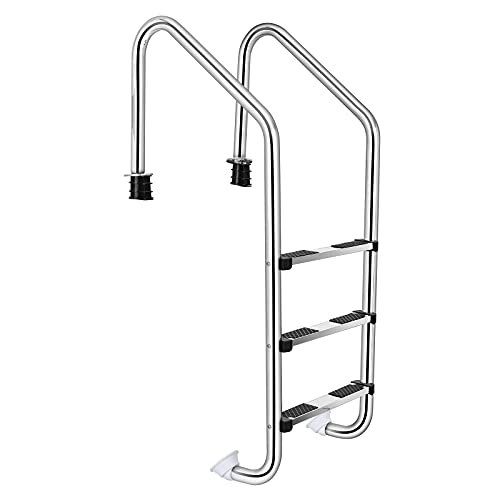 Goplus Swimming Pool Ladder, 3-Step In-Ground Stainless Steel Step for Indoor/Outdoor Pool, Heavy Duty Non-Slip Ladder, Easy Assembly Goplus Swimming Pool Ladder, 3-Step In-Ground Stainless Steel Step for Indoor/Outdoor Pool, Heavy Duty Non-Slip Ladder, Easy Assembly
