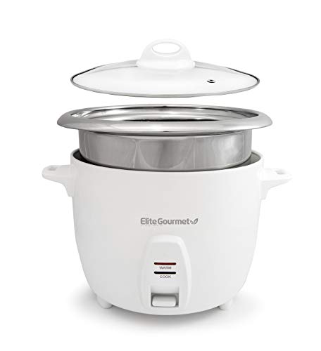 Elite Gourmet ERC-2020 Electric Rice Cooker with Stainless Steel Inner Pot Makes Soups, Stews, Grains, Cereals, 20 Cups, White Elite Gourmet ERC-2020 Electric Rice Cooker with Stainless Steel Inner Pot Makes Soups, Stews, Grains, Cereals, 20 Cups, White