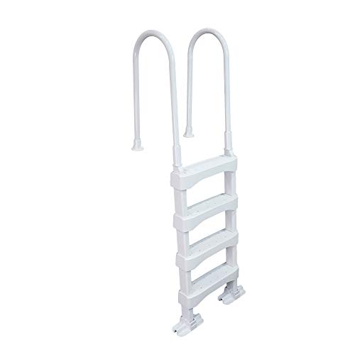Vinyl Works SLD2 Heavy Duty Resin Pool Step Ladder with Ergonomic Aluminum Handrails for 60 Inch Above Ground or In Ground Swimming Pools, White Vinyl Works SLD2 Heavy Duty Resin Pool Step Ladder with Ergonomic Aluminum Handrails for 60 Inch Above Ground or In Ground Swimming Pools, White