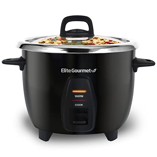 Elite Gourmet ERC-2010B Electric Rice Cooker with Stainless Steel Inner Pot Makes Soups, Stews, Porridge's, Grains and Cereals, 10 cups cooked (5 Cups uncooked), Black Elite Gourmet ERC-2010B Electric Rice Cooker with Stainless Steel Inner Pot Makes Soups, Stews, Porridge's, Grains and Cereals, 10 cups cooked (5 Cups uncooked), Black