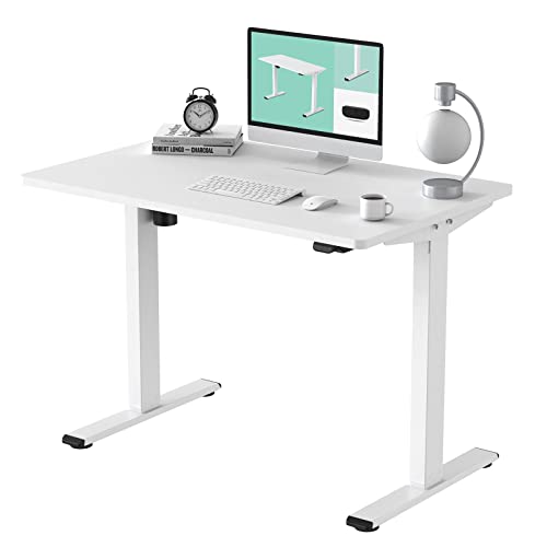 FLEXISPOT EC1 Essential Electric White Standing Desk Whole Piece 48 x 30 Inch Desktop Adjustable Height Desk Home Office Computer Workstation Sit Stand up Desk (White Frame + 48" White Top) FLEXISPOT EC1 Essential Electric White Standing Desk Whole Piece 48 x 30 Inch Desktop Adjustable Height Desk Home Office Computer Workstation Sit Stand up Desk (White Frame + 48" White Top)