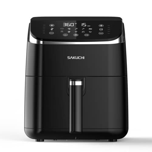 Sakuchi Air Fryer 5.8Qt Large Air Fryers, 10-in-1 Digital Air Fryer Hot Oven Cooker, LED Touch Screen, Non-Stick Tray Basket, Auto Shut-Off, Pot Dishwasher Safe, 1500W (Black) Sakuchi Air Fryer 5.8Qt Large Air Fryers, 10-in-1 Digital Air Fryer Hot Oven Cooker, LED Touch Screen, Non-Stick Tray Basket, Auto Shut-Off, Pot Dishwasher Safe, 1500W (Black)