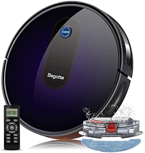 Robot Vacuum Cleaner, Bagotte Super-Thin, 1500Pa Strong Suction, Quiet, Self-Charging Robotic Vacuum Cleaner, Cleans Pet Hairs, Hard Floors to Medium-Pile Carpets Robot Vacuum Cleaner, Bagotte Super-Thin, 1500Pa Strong Suction, Quiet, Self-Charging Robotic Vacuum Cleaner, Cleans Pet Hairs, Hard Floors to Medium-Pile Carpets