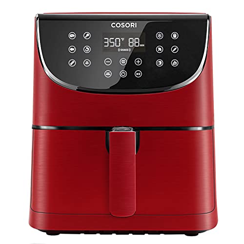 COSORI Air Fryer Max XL with 100 Recipes Electric Hot Oven Oilless Cooker LED Touch Screen with 13 Cooking Functions, Preheat and Shake Reminder, Nonstick Basket, 5.8 QT, Red COSORI Air Fryer Max XL with 100 Recipes Electric Hot Oven Oilless Cooker LED Touch Screen with 13 Cooking Functions, Preheat and Shake Reminder, Nonstick Basket, 5.8 QT, Red