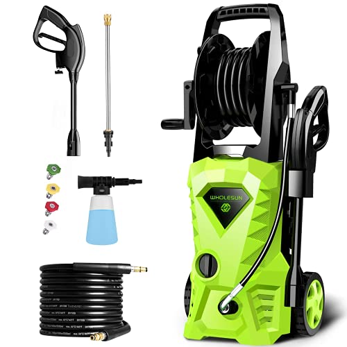 WHOLESUN 3000PSI Electric Pressure Washer, 2.4GPM 1600W High Power Washer Machine with Spray Gun & 4 Nozzles for Cars, Homes, Driveways, Patios(Green) WHOLESUN 3000PSI Electric Pressure Washer, 2.4GPM 1600W High Power Washer Machine with Spray Gun & 4 Nozzles for Cars, Homes, Driveways, Patios(Green)