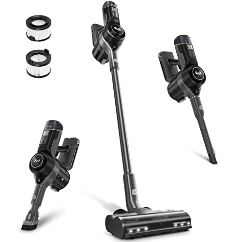 LEVOIT Cordless Vacuum Cleaner, Intelligent Powerful Suction Stick Vaccum with Auto Mode, Deep-Clean Carpets, Hard Floors, Large Particles, Long Runtime, HEPA Filters, VortexIQ 40, Black Grey LEVOIT Cordless Vacuum Cleaner, Intelligent Powerful Suction Stick Vaccum with Auto Mode, Deep-Clean Carpets, Hard Floors, Large Particles, Long Runtime, HEPA Filters, VortexIQ 40, Black Grey