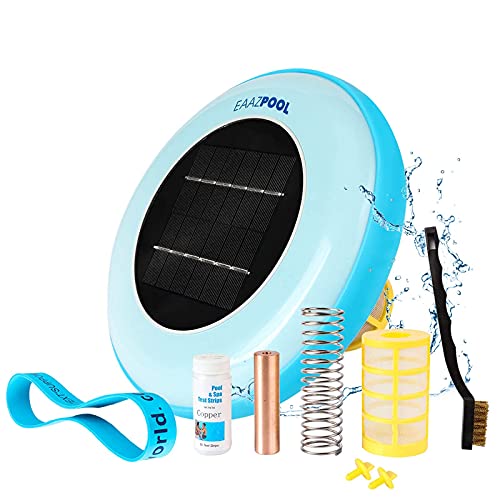 EAAZPOOL Solar Pool Ionizer | Up to 85% Less Chlorine | Pool Cleaning Device | Solar Chlorine Free Pool Purifier & Sanitizer | Longer-Lasting Anode | 1 Year Replacement Warranty | Up to 45,000 Gallons EAAZPOOL Solar Pool Ionizer | Up to 85% Less Chlorine | Pool Cleaning Device | Solar Chlorine Free Pool Purifier & Sanitizer | Longer-Lasting Anode | 1 Year Replacement Warranty | Up to 45,000 Gallons