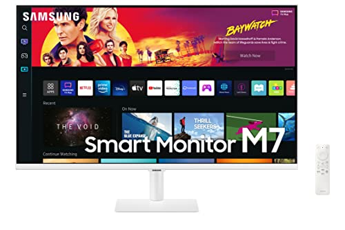 SAMSUNG 32" M70B Series 4K UHD USB-C Smart Monitor & Streaming TV, 4ms, 60Hz, HDR10, Wireless Display, Slimfit Camera, Gaming and IoT Hubs, Alexa Built in, 2022, LS32BM703UNXZA, White SAMSUNG 32" M70B Series 4K UHD USB-C Smart Monitor & Streaming TV, 4ms, 60Hz, HDR10, Wireless Display, Slimfit Camera, Gaming and IoT Hubs, Alexa Built in, 2022, LS32BM703UNXZA, White