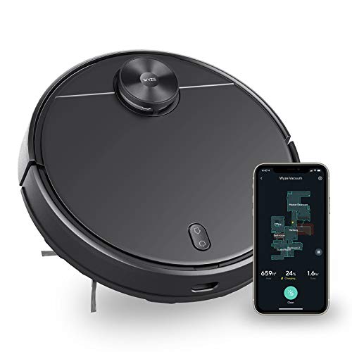 WYZE Lidar Mapping Robot Vacuum, Avoids Obstacles, Wi-Fi Connected, 110min Runtime, Works with Alexa, Multi-Surface Cleaning, Black WYZE Lidar Mapping Robot Vacuum, Avoids Obstacles, Wi-Fi Connected, 110min Runtime, Works with Alexa, Multi-Surface Cleaning, Black