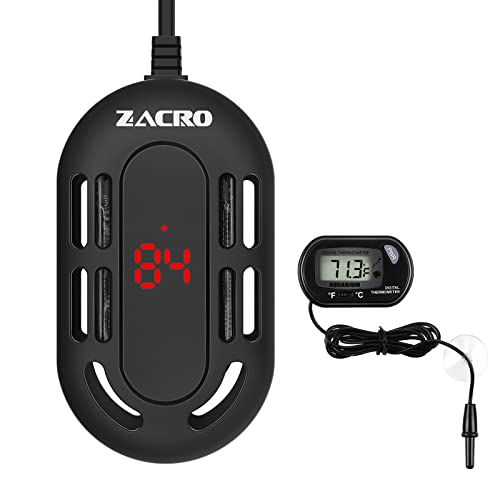 Zacro Aquarium Heater 100W Submersible Digital Display Mini Fish Tank Heater with Intelligent LED Temperature Display and External Temperature Controller, for 10-20gal Fish Tank Zacro Aquarium Heater 100W Submersible Digital Display Mini Fish Tank Heater with Intelligent LED Temperature Display and External Temperature Controller, for 10-20gal Fish Tank