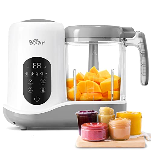 BEAR 2022 Baby Food Maker | One Step Baby Food Processor Steamer Puree Blender | Auto Cooking & Grinding | Baby Food Puree Maker with Self Cleans | Touch Screen Control BEAR 2022 Baby Food Maker | One Step Baby Food Processor Steamer Puree Blender | Auto Cooking & Grinding | Baby Food Puree Maker with Self Cleans | Touch Screen Control