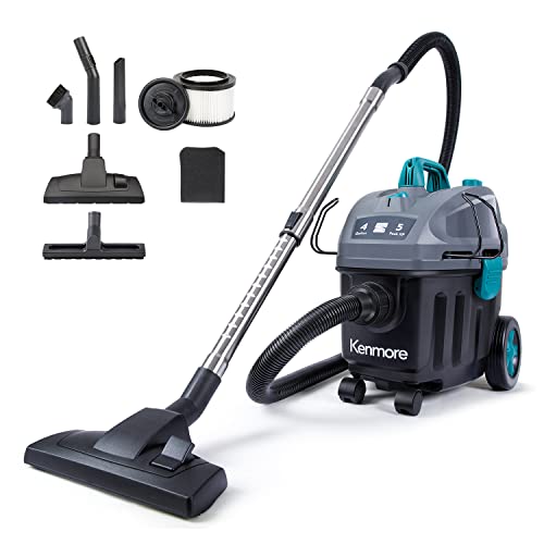 Kenmore KW3050 Wet Dry Canister Vac 4 Gallon 5 Peak HP 2-Stage Motor Shop Vacuum Cleaner with Washable HEPA Filter & Dust Bags for Hard Floor & Carpet, Black Kenmore KW3050 Wet Dry Canister Vac 4 Gallon 5 Peak HP 2-Stage Motor Shop Vacuum Cleaner with Washable HEPA Filter & Dust Bags for Hard Floor & Carpet, Black