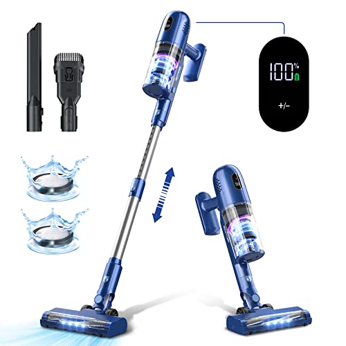 Cordless Vacuum Cleaner,Stick Vacuum with 26KPa Powerful Suction,6 in 1 Vac with Brushless Motor,Up to 45Mins Runtime,LED Touch Display, Lightweight Vacuum for Hard Floor Carpet Pet Hair,PRETTYCARE P1 Cordless Vacuum Cleaner,Stick Vacuum with 26KPa Powerful Suction,6 in 1 Vac with Brushless Motor,Up to 45Mins Runtime,LED Touch Display, Lightweight Vacuum for Hard Floor Carpet Pet Hair,PRETTYCARE P1