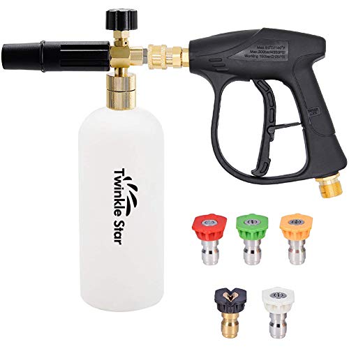 Twinkle Star Pressure Washer Gun Snow Foam Lance Cannon Foam Blaster, with Pressure Washer Nozzle Tip, Jet Wash Gun Twinkle Star Pressure Washer Gun Snow Foam Lance Cannon Foam Blaster, with Pressure Washer Nozzle Tip, Jet Wash Gun