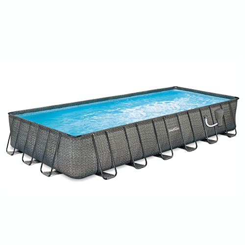 Summer Waves P42412521 Elite 24ft x 12ft x 52in Outdoor Rectangular Frame Above Ground Swimming Pool Set w/ Filter Pump, Cover, Ladder, & Ground Cloth Summer Waves P42412521 Elite 24ft x 12ft x 52in Outdoor Rectangular Frame Above Ground Swimming Pool Set w/ Filter Pump, Cover, Ladder, & Ground Cloth