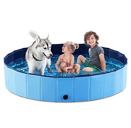 Jasonwell Foldable Dog Pet Bath Pool Collapsible Dog Pet Pool Bathing Tub Kiddie Pool for Dogs Cats and Kids (63inch.D x 11.8inch.H, Blue) Jasonwell Foldable Dog Pet Bath Pool Collapsible Dog Pet Pool Bathing Tub Kiddie Pool for Dogs Cats and Kids (63inch.D x 11.8inch.H, Blue)