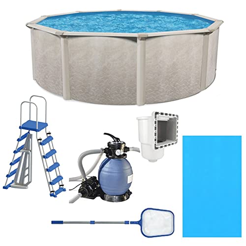 Aquarian Phoenix 15ft x 52in Above Ground Swimming Pool, Pump and Ladder Set with Sand Filter Pump, Pool Liner, Skimmer, Ladder and Net Aquarian Phoenix 15ft x 52in Above Ground Swimming Pool, Pump and Ladder Set with Sand Filter Pump, Pool Liner, Skimmer, Ladder and Net