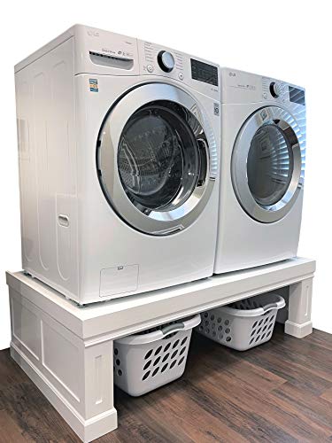 The Elevation Pedestal | Raises Your Washer & Dryer | Custom-Made to Fit All Machines, Samsung, LG, GE, Whirlpool, etc| Adds Storage, Beautifies Your Laundry Room | Premium, Solid Wood, 52-58” Wide The Elevation Pedestal | Raises Your Washer & Dryer | Custom-Made to Fit All Machines, Samsung, LG, GE, Whirlpool, etc| Adds Storage, Beautifies Your Laundry Room | Premium, Solid Wood, 52-58” Wide