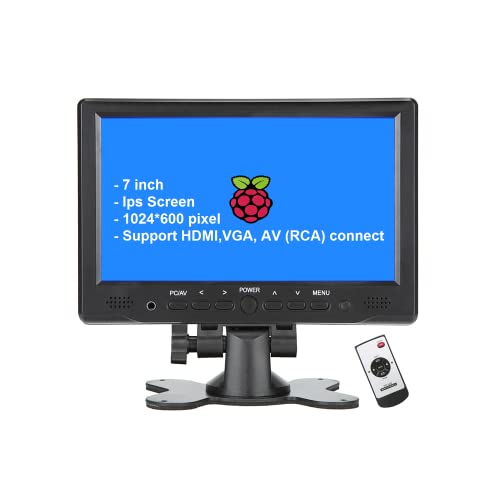 Loncevon-7 inch Mini Monitor Small HDMI Monitor HD 1080P VGA Monitor LCD Screen HDMI Display for Raspberry PI/Camera/PC/Mac Mini/TV; IPS 1024X600 Pixels, Build in Speakers & Earphone Jack Loncevon-7 inch Mini Monitor Small HDMI Monitor HD 1080P VGA Monitor LCD Screen HDMI Display for Raspberry PI/Camera/PC/Mac Mini/TV; IPS 1024X600 Pixels, Build in Speakers & Earphone Jack