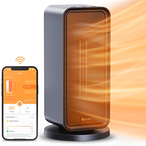 Govee Space Heater, Smart Electric Space Heater with Thermostat, Wi-Fi & Bluetooth App Control, Works with Alexa & Google Assistant, 1500W Ceramic Heater for Bedroom, Indoors, Office, Living Room Govee Space Heater, Smart Electric Space Heater with Thermostat, Wi-Fi & Bluetooth App Control, Works with Alexa & Google Assistant, 1500W Ceramic Heater for Bedroom, Indoors, Office, Living Room