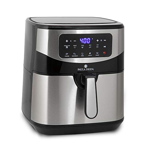 Paula Deen Stainless Steel 10 QT Digital Air Fryer (1700 Watts), LED Display, 10 Preset Cooking Functions, Ceramic Non-Stick Coating, Auto Shut-Off, 50 Recipes (Stainless Steel) Paula Deen Stainless Steel 10 QT Digital Air Fryer (1700 Watts), LED Display, 10 Preset Cooking Functions, Ceramic Non-Stick Coating, Auto Shut-Off, 50 Recipes (Stainless Steel)