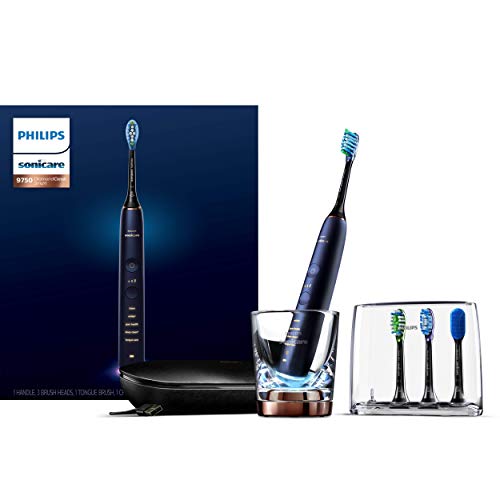 Philips Sonicare DiamondClean Smart 9750 Rechargeable Electric Power Toothbrush for Complete Oral Care, with Charging Travel Case, 5 modes, 4 Brush Heads, Brush Head holder, Lunar Blue, HX9954/56 Philips Sonicare DiamondClean Smart 9750 Rechargeable Electric Power Toothbrush for Complete Oral Care, with Charging Travel Case, 5 modes, 4 Brush Heads, Brush Head holder, Lunar Blue, HX9954/56