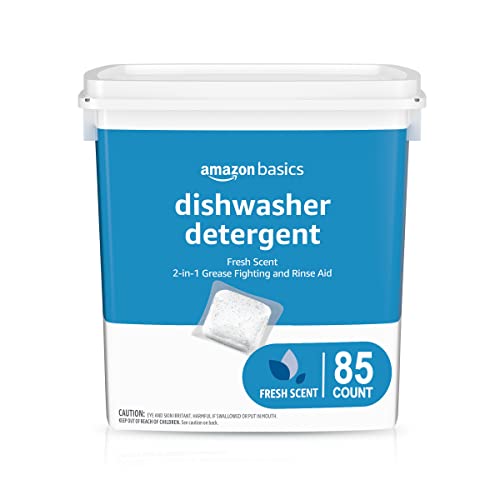 Amazon Basics Dishwasher Detergent Pacs, Fresh Scent, 85 Count (Previously Solimo) Amazon Basics Dishwasher Detergent Pacs, Fresh Scent, 85 Count (Previously Solimo)