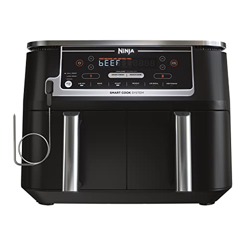 Ninja DZ550 Foodi 10 Quart 6-in-1 DualZone Smart XL Air Fryer with 2 Independent Baskets, Smart Cook Thermometer for Perfect Doneness, Match Cook & Smart Finish to Roast, Dehydrate & More, Grey Ninja DZ550 Foodi 10 Quart 6-in-1 DualZone Smart XL Air Fryer with 2 Independent Baskets, Smart Cook Thermometer for Perfect Doneness, Match Cook & Smart Finish to Roast, Dehydrate & More, Grey