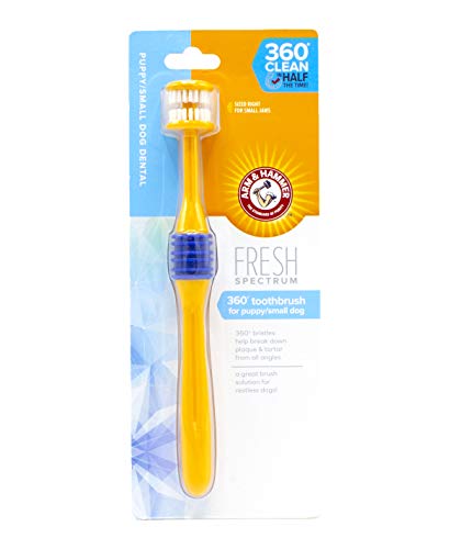 Arm & Hammer for Pets Spectrum 360 Degree Dog Toothbrush for Small Dogs and Puppies | Dog Toothbrush Bristles Help Break Down Plaque and Tartars for Puppies and Small Dogs, White Arm & Hammer for Pets Spectrum 360 Degree Dog Toothbrush for Small Dogs and Puppies | Dog Toothbrush Bristles Help Break Down Plaque and Tartars for Puppies and Small Dogs, White