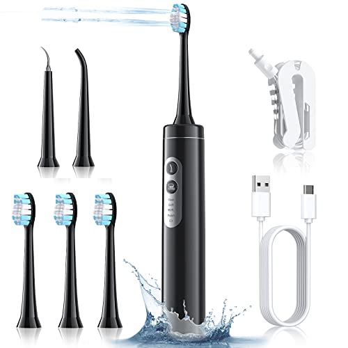 Wnzary Electric Toothbrush with Water Flosser, Sonic Electric Toothbrush, Water Picks for Teeth Cleaning and Flossing, 3-in-1 Water Flosser Combo with 4 Working Modes, Portable Bag for Travel Home Wnzary Electric Toothbrush with Water Flosser, Sonic Electric Toothbrush, Water Picks for Teeth Cleaning and Flossing, 3-in-1 Water Flosser Combo with 4 Working Modes, Portable Bag for Travel Home