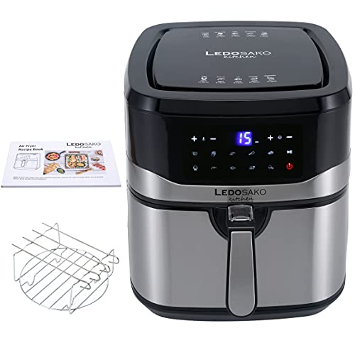 LEDOSAKO Air Fryer-1700W 10 Quart Large Family-sized Air-fryer Oven with Non-stick Basket, 100 Recipes, Digital LED Display Touchscreen and One-touch 10 Preset Cooking Functions for Grilling, Toasting, Roasting, etc. LEDOSAKO Air Fryer-1700W 10 Quart Large Family-sized Air-fryer Oven with Non-stick Basket, 100 Recipes, Digital LED Display Touchscreen and One-touch 10 Preset Cooking Functions for Grilling, Toasting, Roasting, etc.