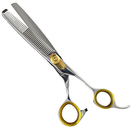Sharf Gold Touch Pet Shears, 6.5" 42-Tooth Thinning Shear for Dogs, 440c Japanese Stainless Steel Dog Thinning Shears Sharf Gold Touch Pet Shears, 6.5" 42-Tooth Thinning Shear for Dogs, 440c Japanese Stainless Steel Dog Thinning Shears