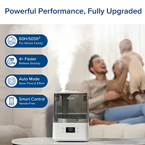 LEVOIT Humidifiers for Bedroom Large Room Home, 6L Cool Mist Top Fill Essential Oil Diffuser for Baby and Plants, Smart App & Voice Control, Rapid Humidification and Humidity Setting, Quiet Sleep Mode LEVOIT Humidifiers for Bedroom Large Room Home, 6L Cool Mist Top Fill Essential Oil Diffuser for Baby and Plants, Smart App & Voice Control, Rapid Humidification and Humidity Setting, Quiet Sleep Mode