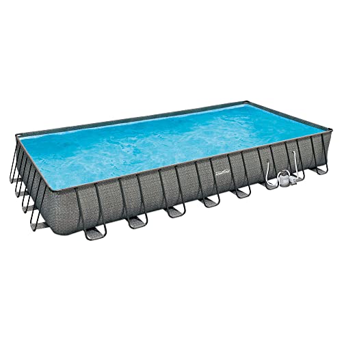 Summer Waves P43216521 32ft x 16ft x 52in Outdoor Rectangular Frame Above Ground Swimming Pool Set w/Sand Filter Pump, Cover, Ladder, & Ground Cloth Summer Waves P43216521 32ft x 16ft x 52in Outdoor Rectangular Frame Above Ground Swimming Pool Set w/Sand Filter Pump, Cover, Ladder, & Ground Cloth