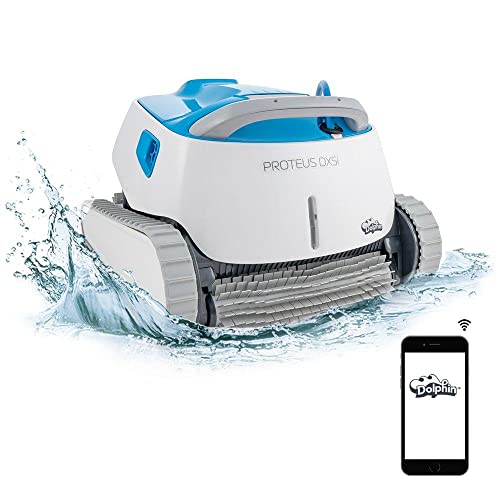 Dolphin Proteus DX5i Robotic Pool Cleaner with Bluetooth Capabilities for Stress-Free Pool Cleaning, Ideal for Swimming Pools up to 50 Feet Dolphin Proteus DX5i Robotic Pool Cleaner with Bluetooth Capabilities for Stress-Free Pool Cleaning, Ideal for Swimming Pools up to 50 Feet