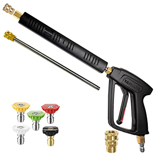 YAMATIC Pressure Washer Gun with 3/8" Swivel Quick Connector & M22-14mm Fitting, Flexible Extension Wand Replacement for Most Power Washer, 40 Inch, MAX 4500 PSI YAMATIC Pressure Washer Gun with 3/8" Swivel Quick Connector & M22-14mm Fitting, Flexible Extension Wand Replacement for Most Power Washer, 40 Inch, MAX 4500 PSI