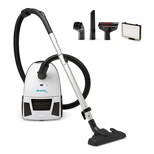 Canister Vacuum Cleaner, Simplicity Jill Compact Vacuum for Hardwood Floors and Rugs, Dual Certified Hepa Filtration, Bagged Canister Vacuum Cleaner, Simplicity Jill Compact Vacuum for Hardwood Floors and Rugs, Dual Certified Hepa Filtration, Bagged