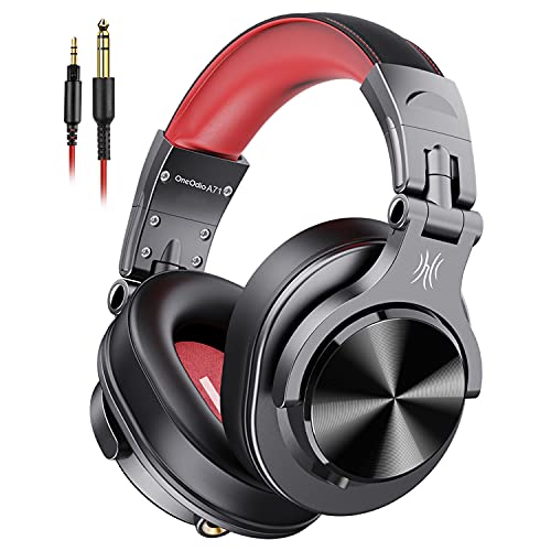 OneOdio A71 Hi-Res Studio Recording Headphones - Wired Over Ear Headphones with SharePort, Professional Monitoring & Mixing Foldable Headphones with Stereo Sound (Red) OneOdio A71 Hi-Res Studio Recording Headphones - Wired Over Ear Headphones with SharePort, Professional Monitoring & Mixing Foldable Headphones with Stereo Sound (Red)
