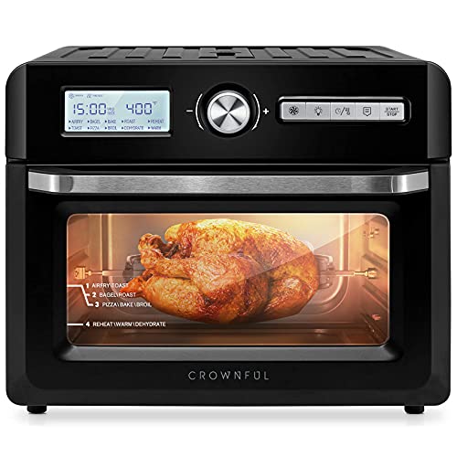 CROWNFUL 19 Quart Air Fryer Toaster Oven, Convection Roaster with Rotisserie & Dehydrator, 10-in-1 Countertop Oven, Original Recipe and 8 Accessories Included, UL Listed (Black) CROWNFUL 19 Quart Air Fryer Toaster Oven, Convection Roaster with Rotisserie & Dehydrator, 10-in-1 Countertop Oven, Original Recipe and 8 Accessories Included, UL Listed (Black)