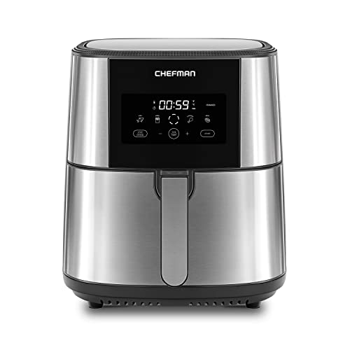 CHEFMAN Large Air Fryer Max XL 8 Qt, Healthy Cooking, User Friendly, Nonstick Stainless Steel, Digital Touch Screen with 4 Cooking Functions, BPA-Free, Dishwasher Safe Basket, Preheat & Shake Reminder CHEFMAN Large Air Fryer Max XL 8 Qt, Healthy Cooking, User Friendly, Nonstick Stainless Steel, Digital Touch Screen with 4 Cooking Functions, BPA-Free, Dishwasher Safe Basket, Preheat & Shake Reminder
