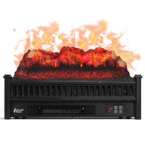 TURBRO Eternal Flame EF23-PB Electric Fireplace Logs, 23" Remote Control Fireplace Insert Log Heater, Realistic Pinewood Ember Bed, Thermostat, Timer, 1400W Black TURBRO Eternal Flame EF23-PB Electric Fireplace Logs, 23" Remote Control Fireplace Insert Log Heater, Realistic Pinewood Ember Bed, Thermostat, Timer, 1400W Black