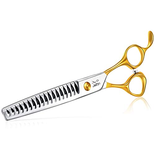 JASON 7.5" 18-Teeth Chunkers Shears for Dogs Cats Grooming Texturizing Blending Thinning Scissor Pets Trimming Kit Sharp Gold Shear for Right Handed Groomers JASON 7.5" 18-Teeth Chunkers Shears for Dogs Cats Grooming Texturizing Blending Thinning Scissor Pets Trimming Kit Sharp Gold Shear for Right Handed Groomers