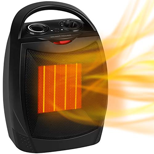 Portable Electric Space Heater, 1500W/750W Ceramic Heater with Thermostat, Heat Up 200 Square Feet in Minutes, Safe and Quiet for Office Room Desk Indoor Use ( Black ) Portable Electric Space Heater, 1500W/750W Ceramic Heater with Thermostat, Heat Up 200 Square Feet in Minutes, Safe and Quiet for Office Room Desk Indoor Use ( Black )