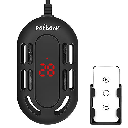 Petbank 25W Aquarium Heater, with Temperature Remote Control and LED Temperature Display, Submersible Aquarium Heater with Thermometer Strip & Use Time Display Suitable for 2-5 Gallon Fish Tank Petbank 25W Aquarium Heater, with Temperature Remote Control and LED Temperature Display, Submersible Aquarium Heater with Thermometer Strip & Use Time Display Suitable for 2-5 Gallon Fish Tank