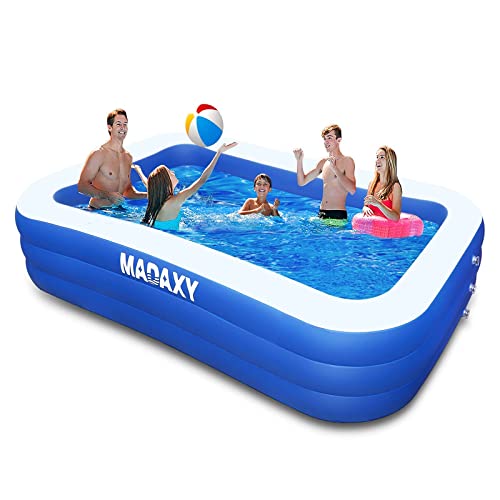 Inflatable Pool, MADAXY Swimming Pool for Kids and Adults, 120" X 72" X 22" Oversized Thickened Family Inflatable Pool for Kids, Toddlers, Adults, Outdoor, Garden, Backyard, Summer Water Party Inflatable Pool, MADAXY Swimming Pool for Kids and Adults, 120" X 72" X 22" Oversized Thickened Family Inflatable Pool for Kids, Toddlers, Adults, Outdoor, Garden, Backyard, Summer Water Party